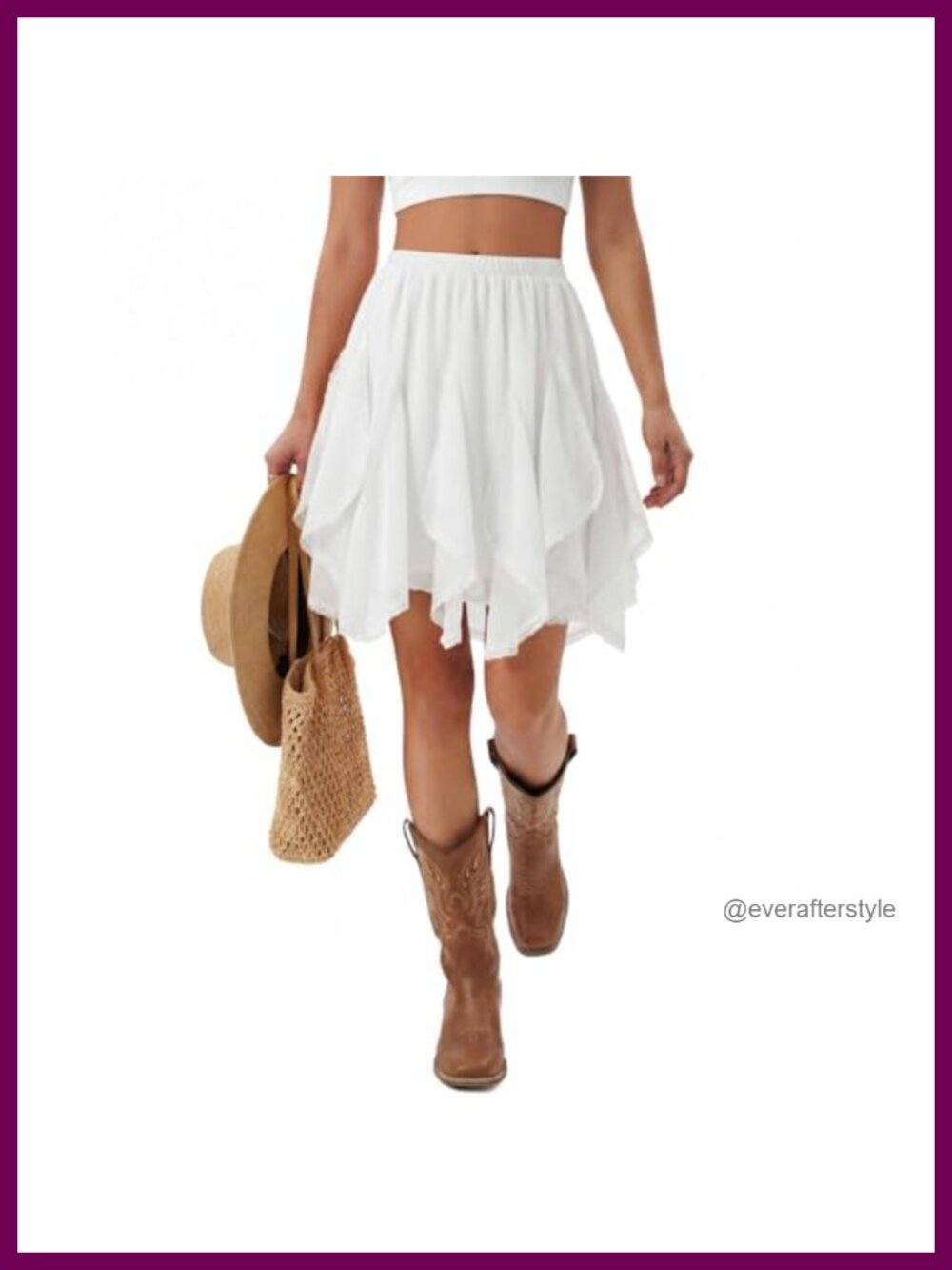 Chiffon Mini Skirt Flowy Ruffle Lace Tulle A-Line Boho Casual